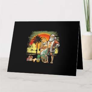 Tropischer Sommer Surfen Weihnachtsmann 6 Pack Wei Karte