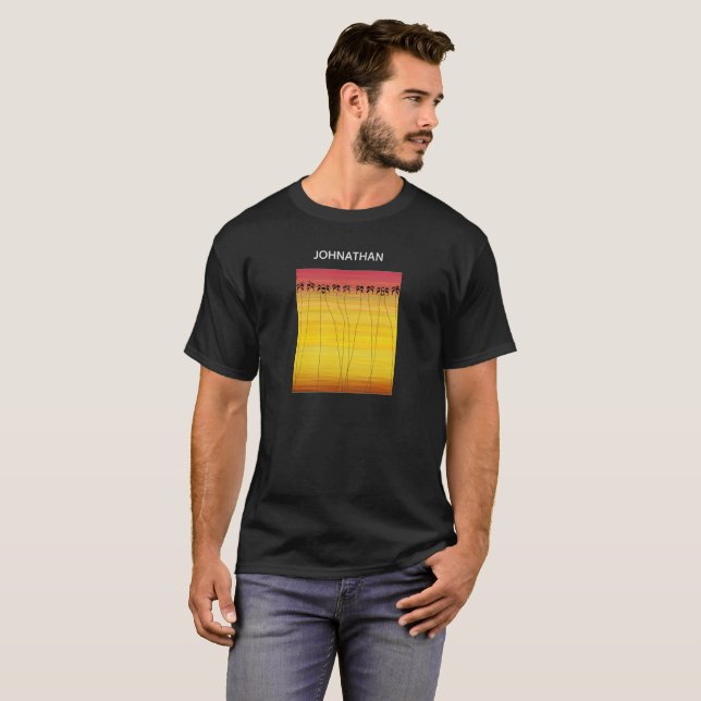 Tropischer Sommer und Silhouette Kokospalmen T-Shirt (Vorne ganz)