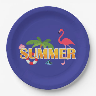 Tropischer Sommerspass Pappteller