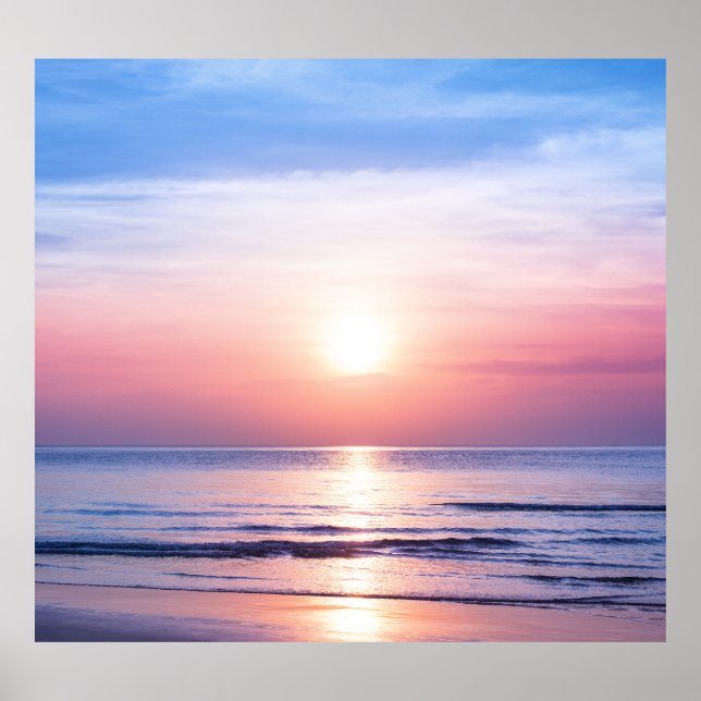 Tropischer Sonnenaufgang: Meer, Himmel, Ruhe Poster (Vorne)