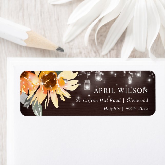 TROPISCHER SONNENBLUMENSTARRY NACHT MASON JAR WEDD (Insitu)