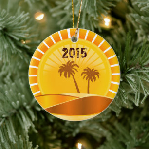 Tropischer Sonnenbrand, Personalisierter Strand vo Keramikornament