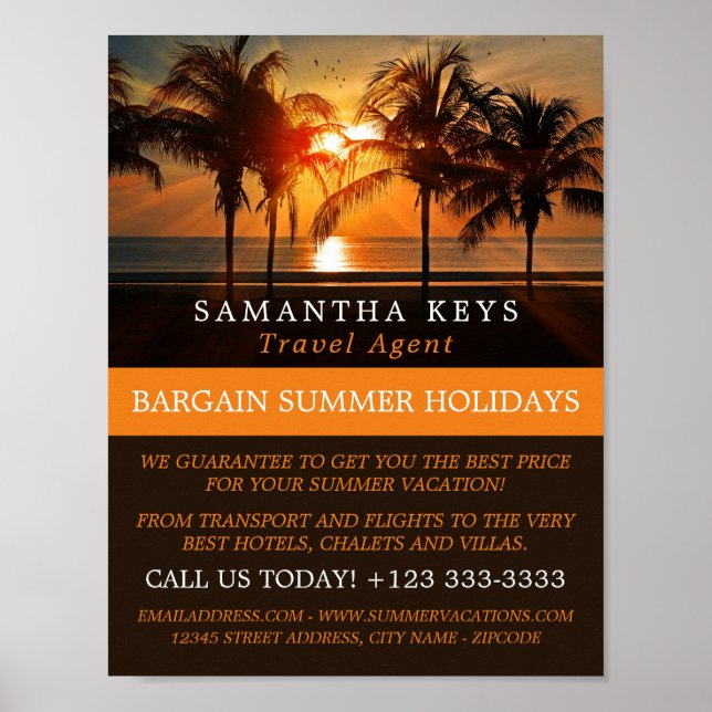 Tropischer Sonnenuntergang, Agent-Werbung Poster (Vorne)
