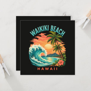 Tropischer Sonnenuntergang am Waikiki-Strand Hawai