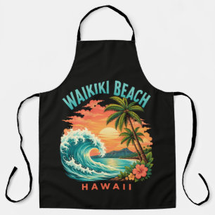 Tropischer Sonnenuntergang am Waikiki-Strand Hawai Schürze