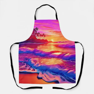 Tropischer Sonnenuntergang: Beach Glow Art Schürze