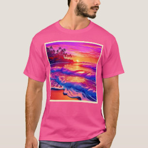 Tropischer Sonnenuntergang: Beach Glow Art T-Shirt