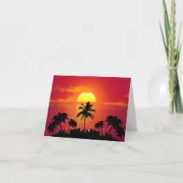 Tropischer Sonnenuntergang Dankeskarte