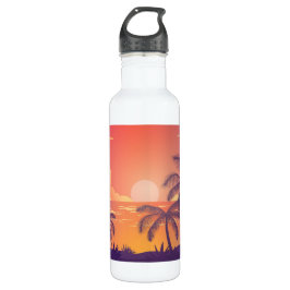 Tropischer Sonnenuntergang Edelstahlflasche