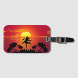 Tropischer Sonnenuntergang Gepäckanhänger