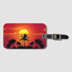 Tropischer Sonnenuntergang Gepäckanhänger