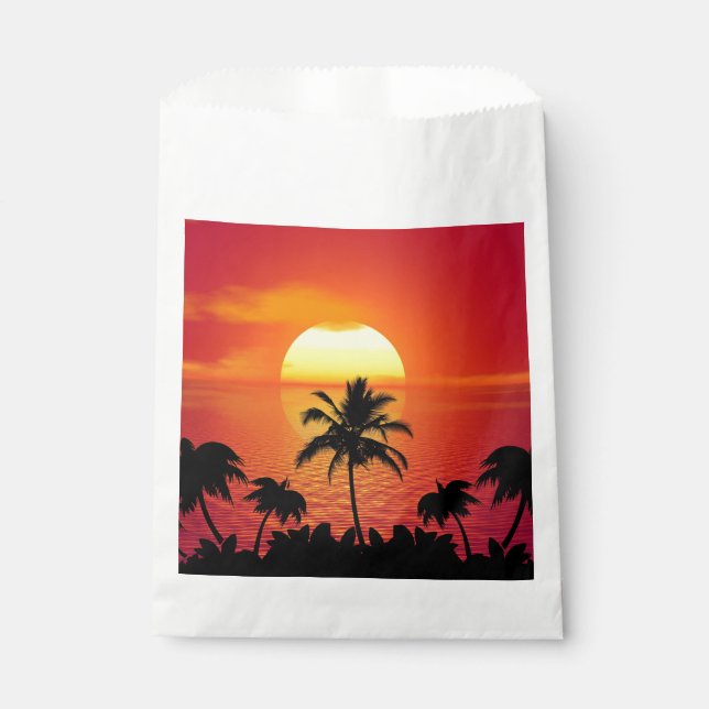 Tropischer Sonnenuntergang Geschenktütchen (Vorderseite)