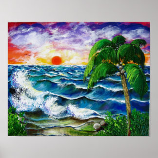 Tropischer Sonnenuntergang, Karibik, Puerto Rico Poster