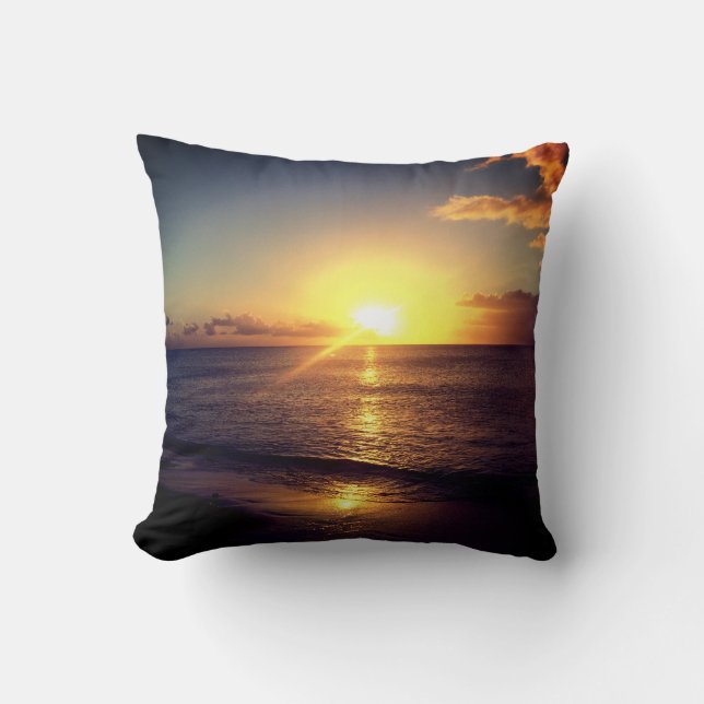 Tropischer Sonnenuntergang Kissen (Vorderseite)