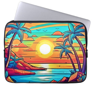 Tropischer Sonnenuntergang: lebhafte Küste Laptopschutzhülle