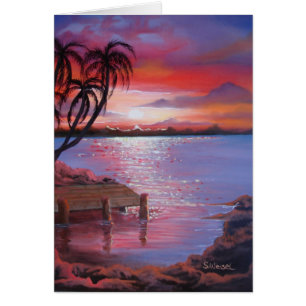 Tropischer Sonnenuntergang - leere Karte