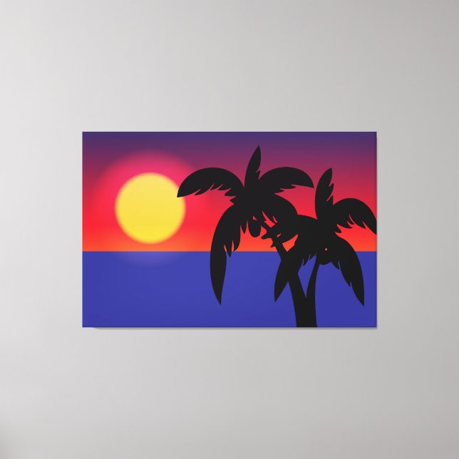 Tropischer Sonnenuntergang Leinwanddruck (Vorderseite)