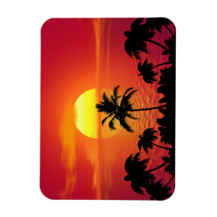 Tropischer Sonnenuntergang Magnet