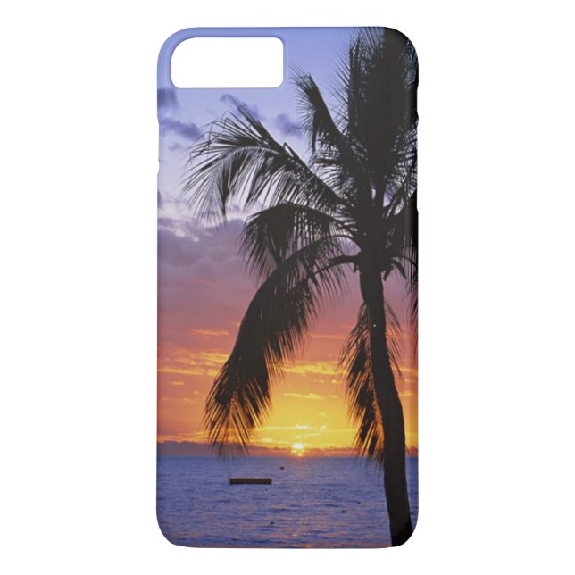 Tropischer Sonnenuntergang mit Palmen Case-Mate iPhone Hülle (Rückseite)