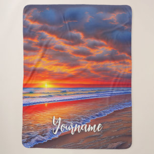 Tropischer Sonnenuntergang mit Personalisiertem Na Sherpadecke
