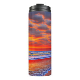 Tropischer Sonnenuntergang mit Personalisiertem Na Thermosbecher