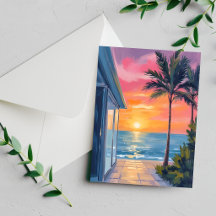 Tropischer Sonnenuntergang Palm Beach Ozean Aquare