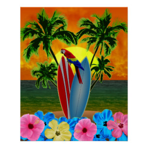 Tropischer Sonnenuntergang Poster