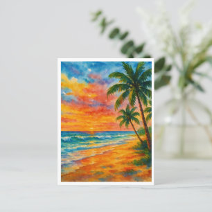 Tropischer Sonnenuntergang Postkarte