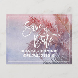 Tropischer Sonnenuntergang Save the Date Ankündigungspostkarte