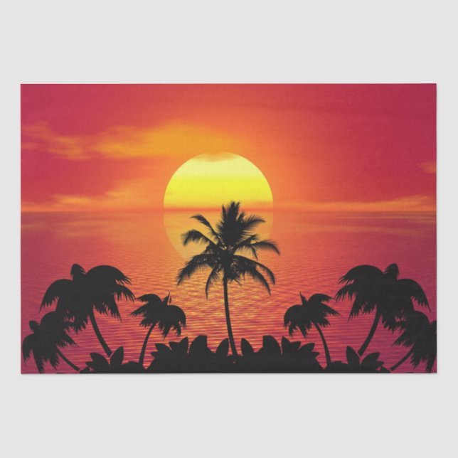 Tropischer Sonnenuntergang Seidenpapier (Vorderseite)