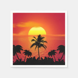 Tropischer Sonnenuntergang Serviette