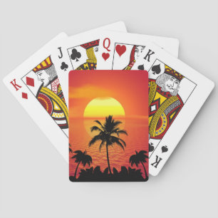 Tropischer Sonnenuntergang Spielkarten