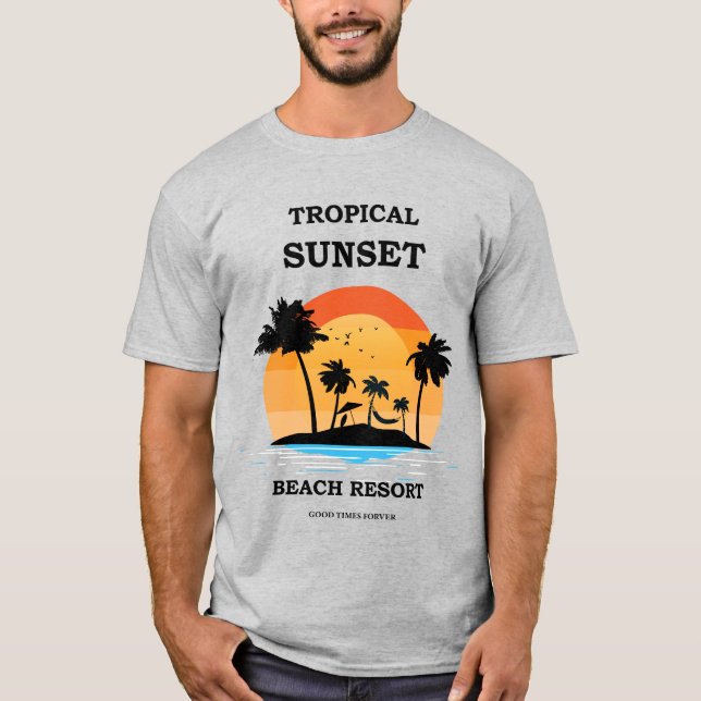 Tropischer Sonnenuntergang T-Shirt (Vorderseite)
