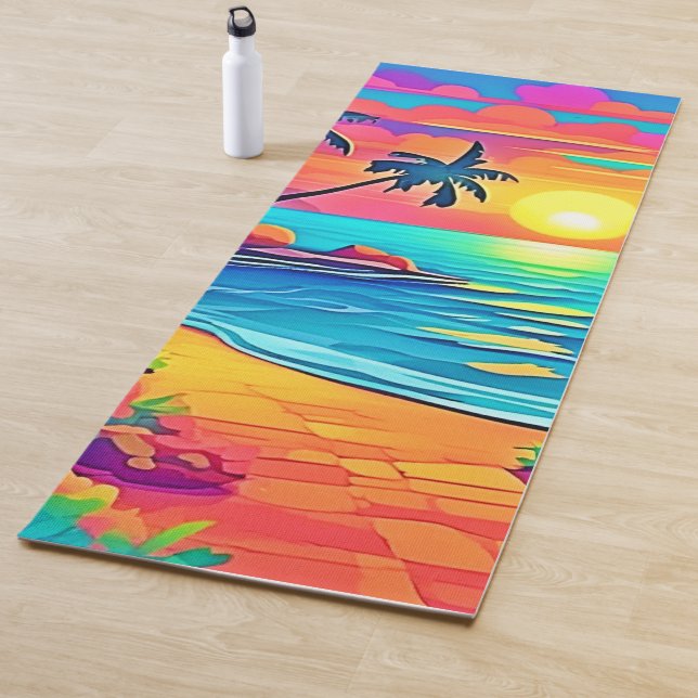 Tropischer Sonnenuntergang Yogamatte (Beispiel)
