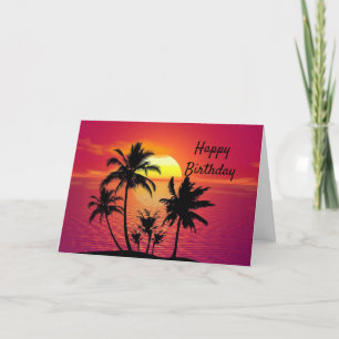Tropischer Sonnenuntergang zum Geburtstag Karte