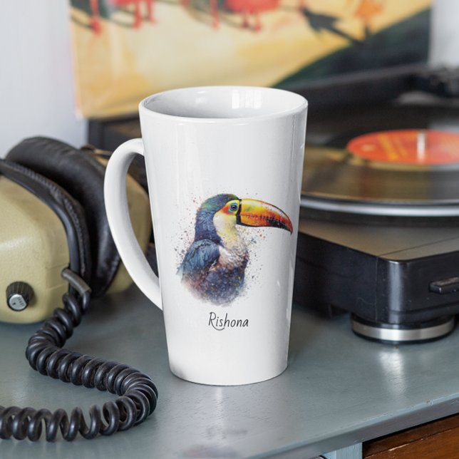 Tropischer Splendor Toucan, kundenspezifisch Milchtasse (Von Creator hochgeladen)