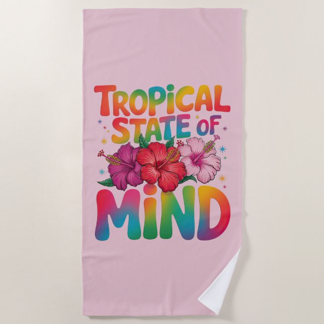 Tropischer Staat von Mind Summer Beach Graphic Strandtuch (Vorderseite)