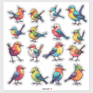 Tropischer Stil Bunter Vogel Sticker Set 🐦