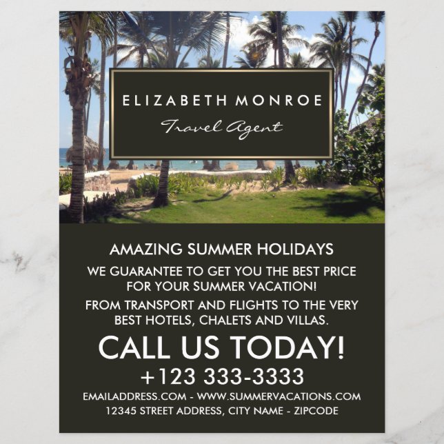 Tropischer Strand, Agent Werbung Flyer (Vorne)