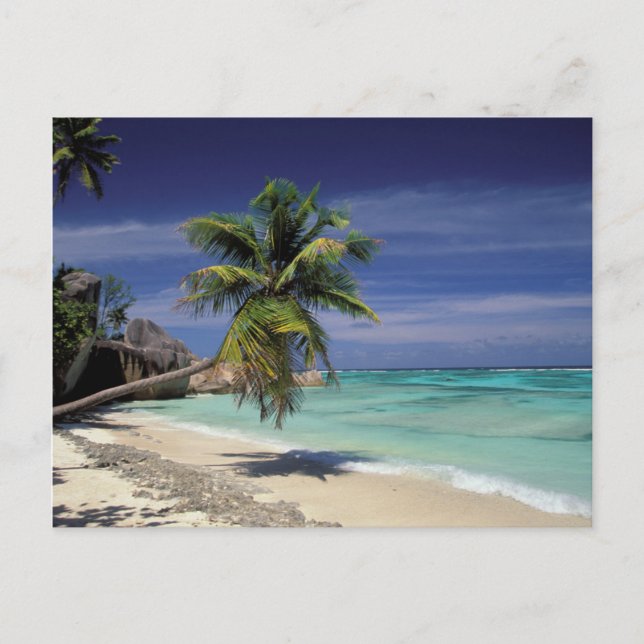 Tropischer Strand, Anse Sourse d'Argent, La Digue Postkarte (Vorderseite)