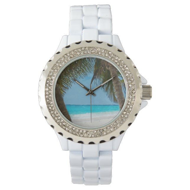 Tropischer Strand Armbanduhr (Vorderseite)