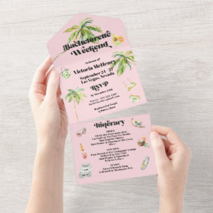 Tropischer Strand Bachelorette All In One Einladung