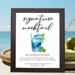 Tropischer Strand Blue Hawaiian Signature Mocktail Poster
