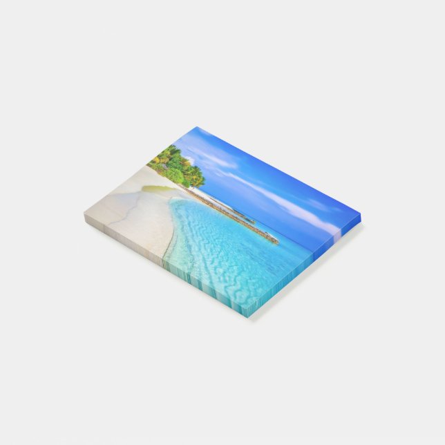 Tropischer Strand des Ozeans Post-it Klebezettel (angewinkelt)