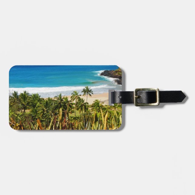 Tropischer Strand Gepäckanhänger (Vorderseite horizontal)