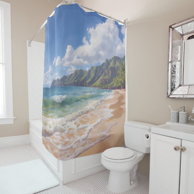 Tropischer Strand Hawaii Duschvorhang (Beispiel)