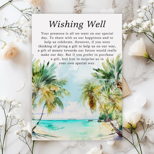 Tropischer Strand Hochzeit wünschend gut Begleitkarte (Von Creator hochgeladen)