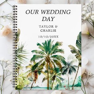 Tropischer Strand Hochzeitsplaner für Reiseziele Notizbuch