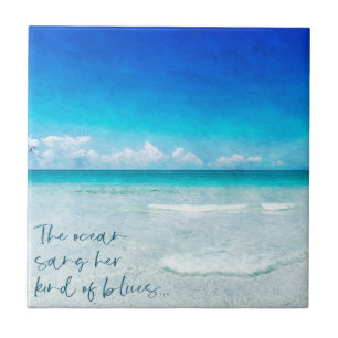 Tropischer Strand im Aquamarinen Aqua Türkise Blu Fliese