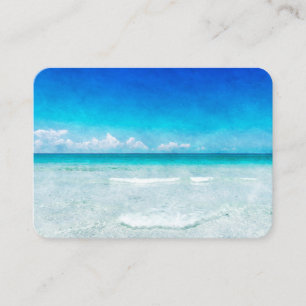Tropischer Strand im Aquamarinen Aqua Türkise Blu Visitenkarte